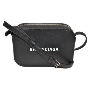 BALENCIAGA Camera Bag Black Leather Shoulder